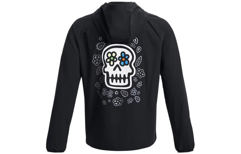 Under Armour Stretch Woven Day Of The Dead Windbreaker Jacket 'Black' 1382117-001