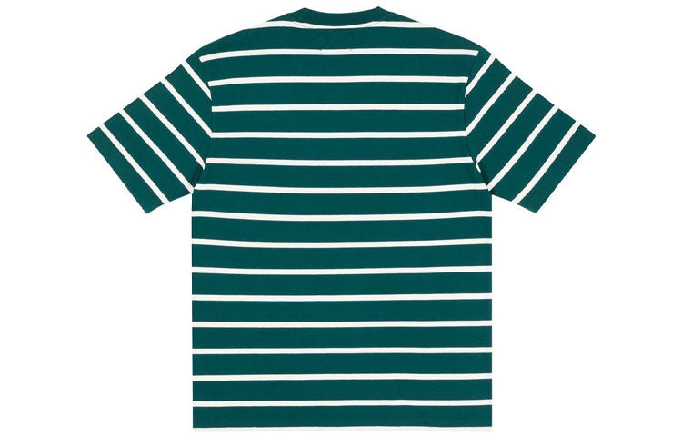 PALACE Healtily Stripe Green/White Logo Round Neck Short Sleeve Green T-Shirt P20ES082