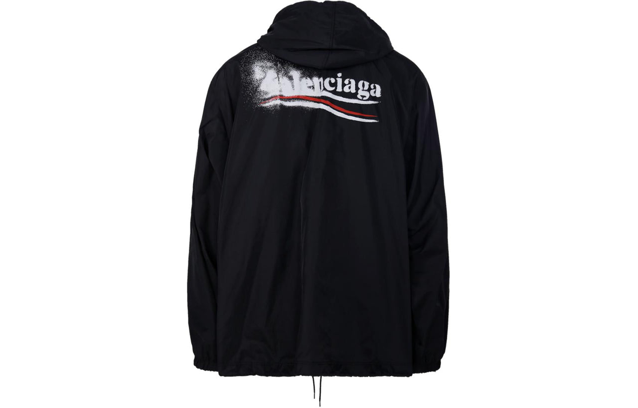Balenciaga Political Stencil Windbreaker 'Black' 791285TPO061000