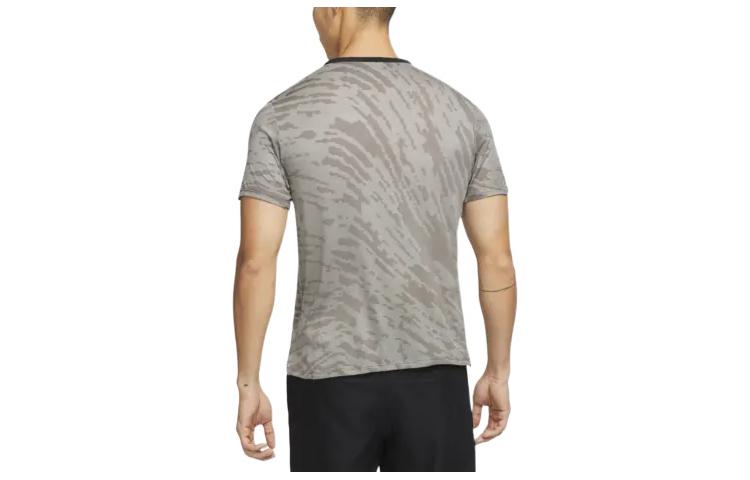 Nike irregular texture Full Print Round Neck Training Sports Short Sleeve Gray DM4637-017