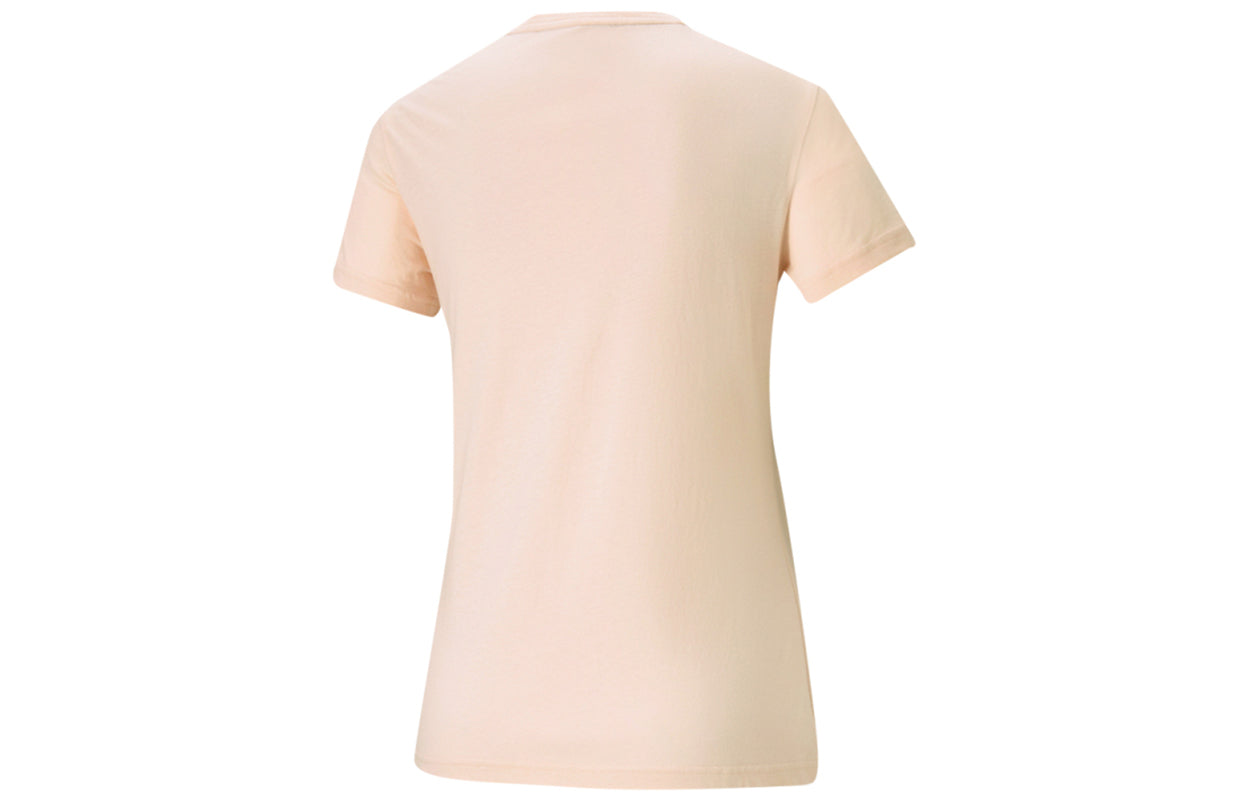 (WMNS) PUMA Heart Tee Love Printing Logo Sports Round Neck Short Sleeve Pink Red 845596-27