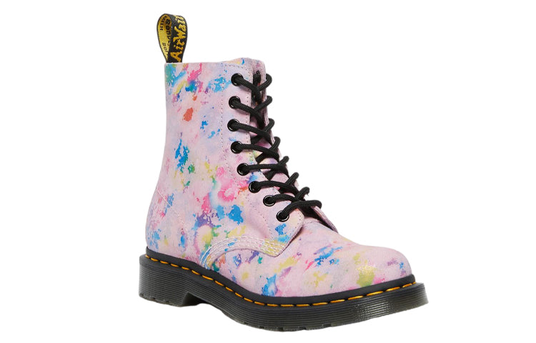 (WMNS) Dr. Martens 1460 Pascal Rainbow Suede Lace Up Boots 'Pink' 27245650
