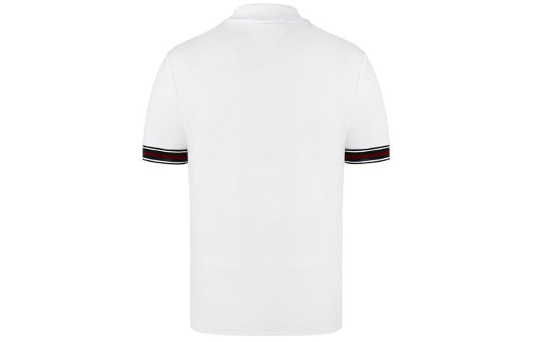 Gucci Cotton Polo Shirt With Webbed Cuffs For Men White 408403-X7335-9060