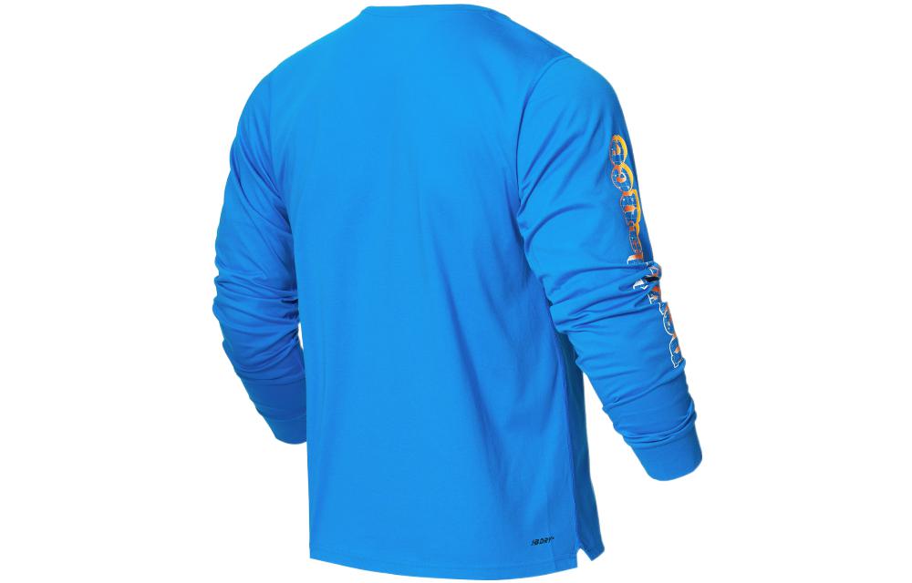 New Balance Athletic Fit Printed Long Sleeve Top 'Blue' MT21065-SBU