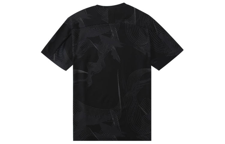 adidas Wj Aop Tee Pattern Printing Sports Training Casual Short Sleeve Black HE5140