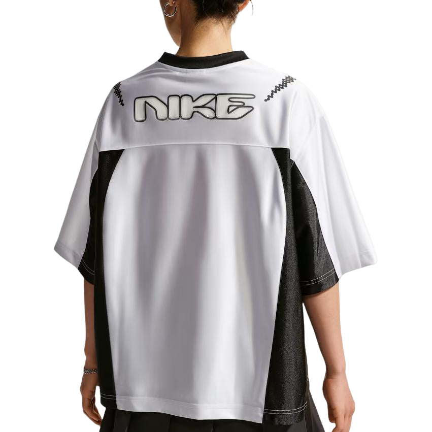 (WMNS) Nike Sportswear Oversized Jersey 'White Black' IQ6138-101