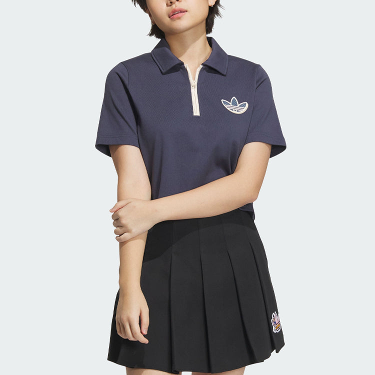 (WMNS) adidas originals Sportswear Polo Shirt 'Blue' IN1035