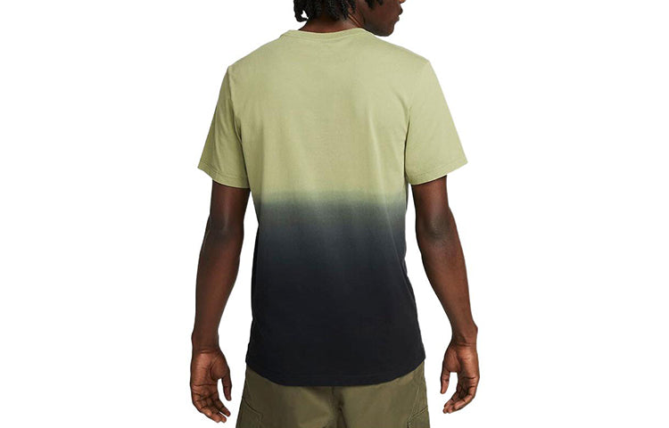 Men's Nike Logo Printing Gradient Casual Sports Short Sleeve Wild Green T-Shirt DR7824-334