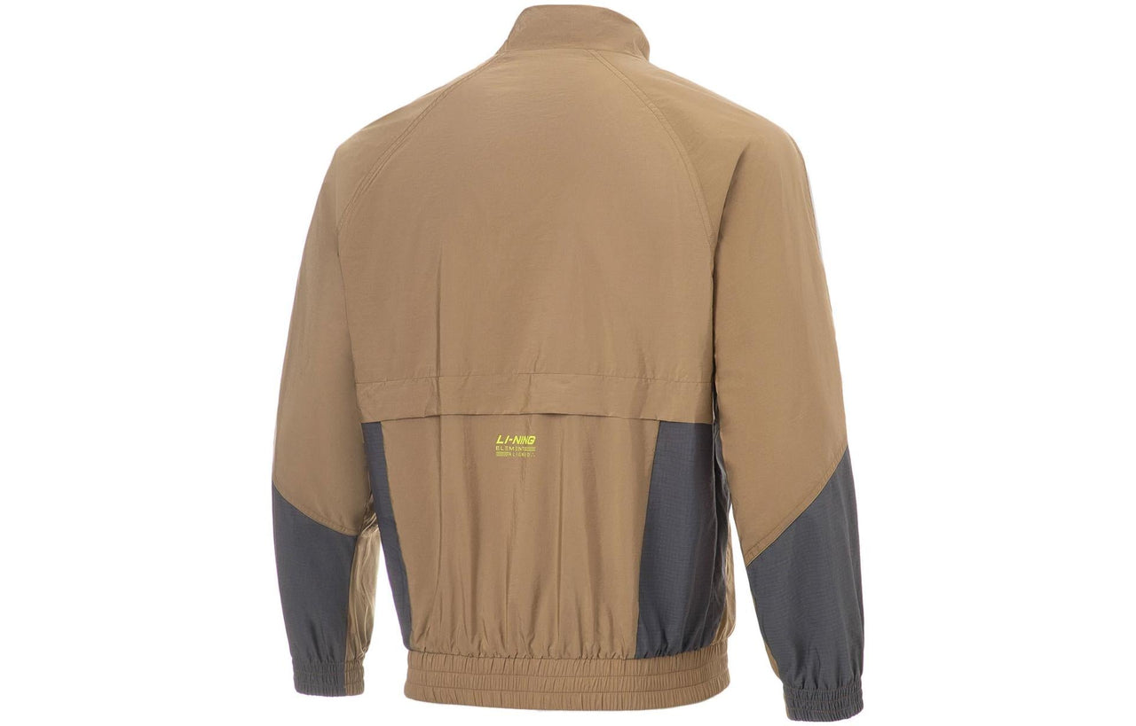 Li-Ning Logo Color Block Training Waterproof Jacket 'Light Brown Grey' AFDT385-7