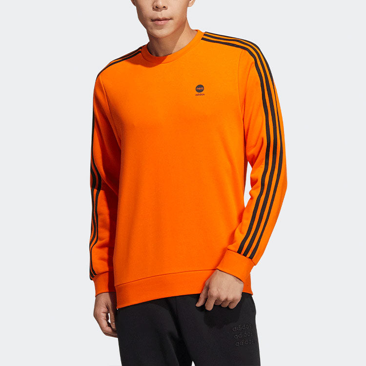 Men's adidas neo Ce 3s Swt Casual Sports Round Neck Pullover Orange HD4669