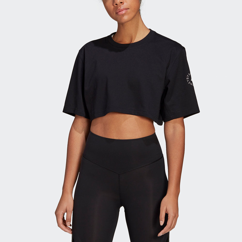 (WMNS) adidas by Stella McCartney Future Playground Cropped T-Shirt 'Black' GL7340