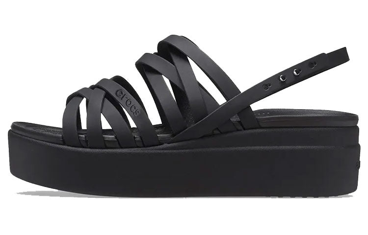 (WMNS) Crocs Brooklyn Strappy Black Sandals 206751-001