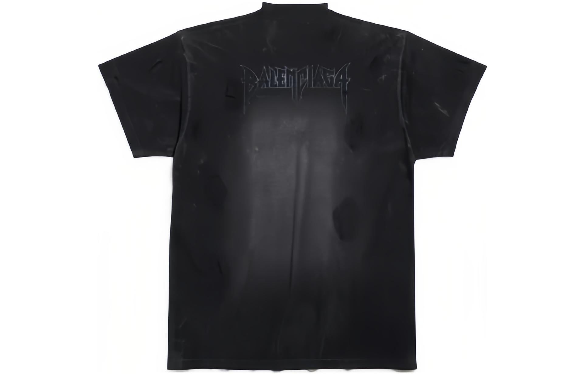 Balenciaga Paris Moon T-shirt Oversized 'Black Faded' 739028TOVE41055