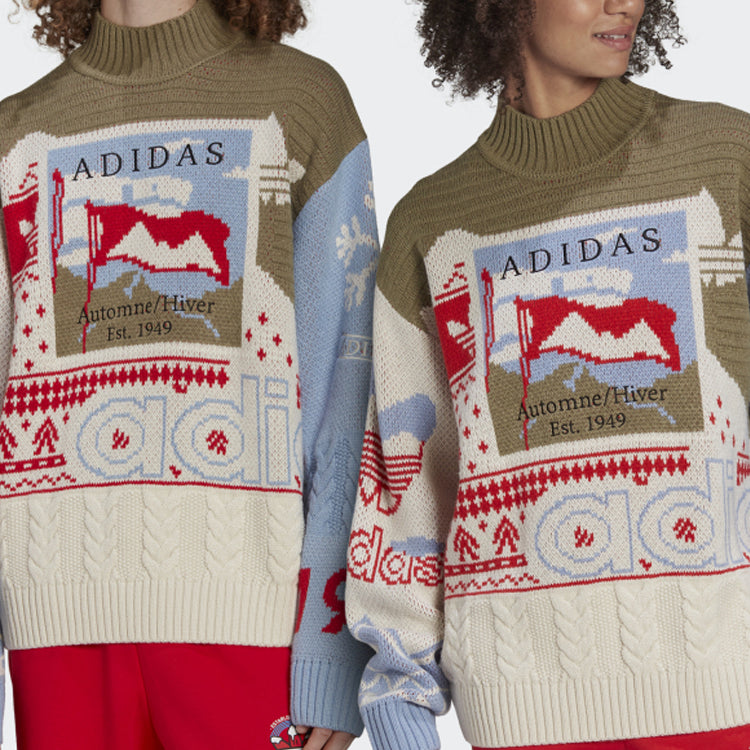 adidas originals Unisex Xmas Jumper Half Turtleneck Sweater Multicolor HK7440