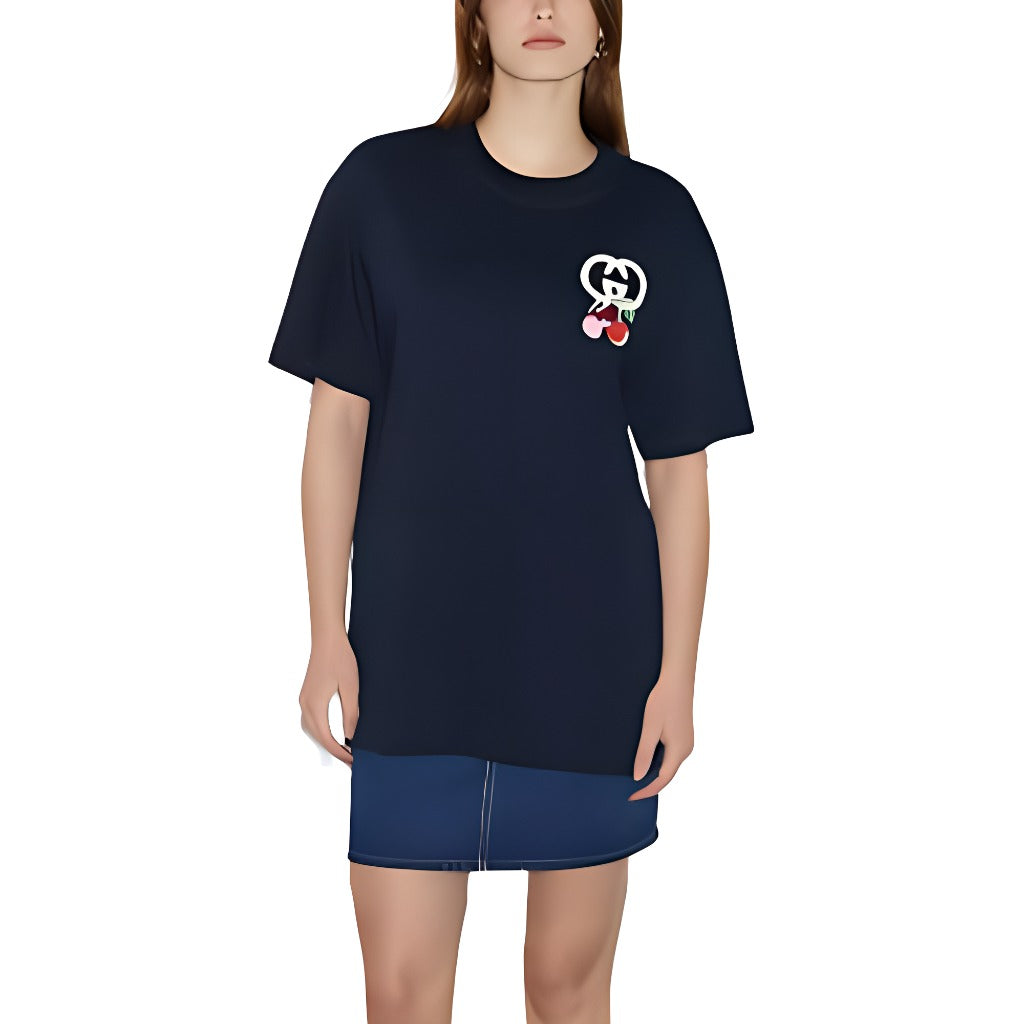(WMNS) Gucci Cotton Jersey T-Shirt With Patch 'Navy' 776596-XJGHK-4215