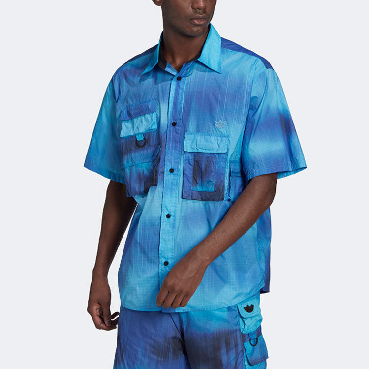 adidas Gradient Pocket Sports Short Sleeve Shirt Blue HD4809