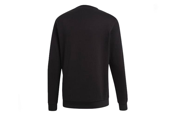 adidas originals Radkin Crewneck Small Logo Embroidered Round Neck Pullover Black DU8141