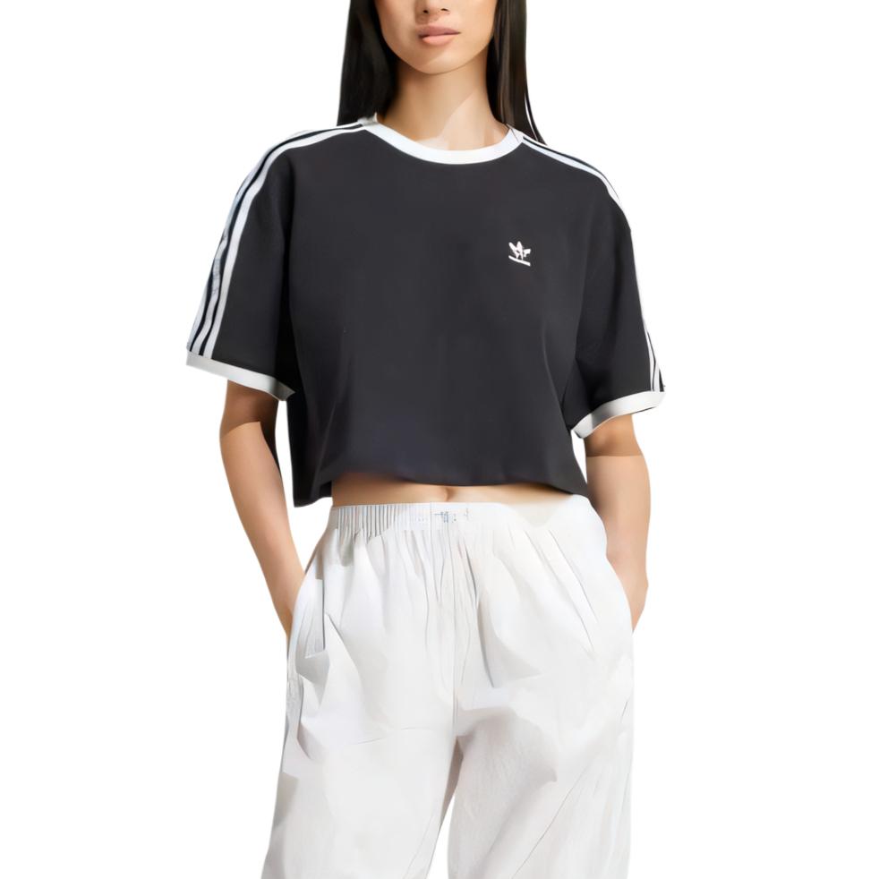 adidas 3s Loose Crop Top 'Black' JC8149
