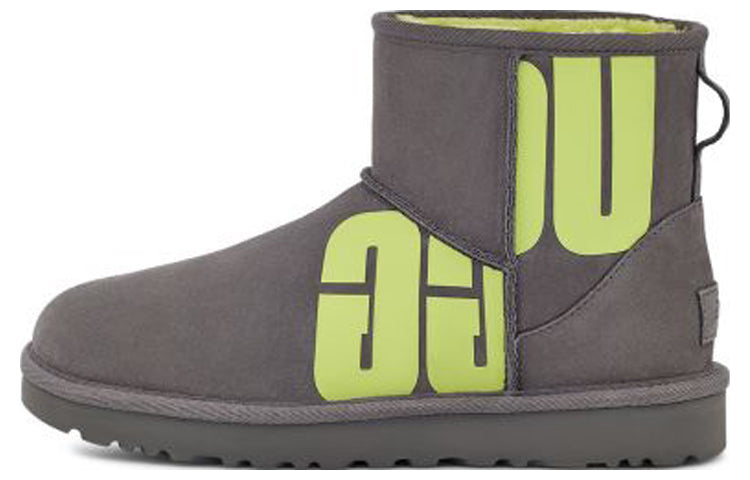 (WMNS) UGG Mini Broken Logo Boot 'Grey Neon Green' 1127051-CKLM