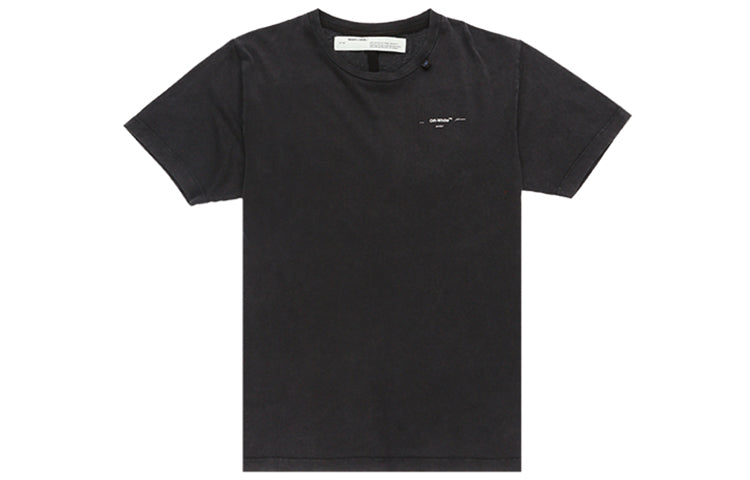 Off-White Abstract Arrows Slim Geometry Embroidered Short Sleeve t Ordinary Version OMAA027F191850111001