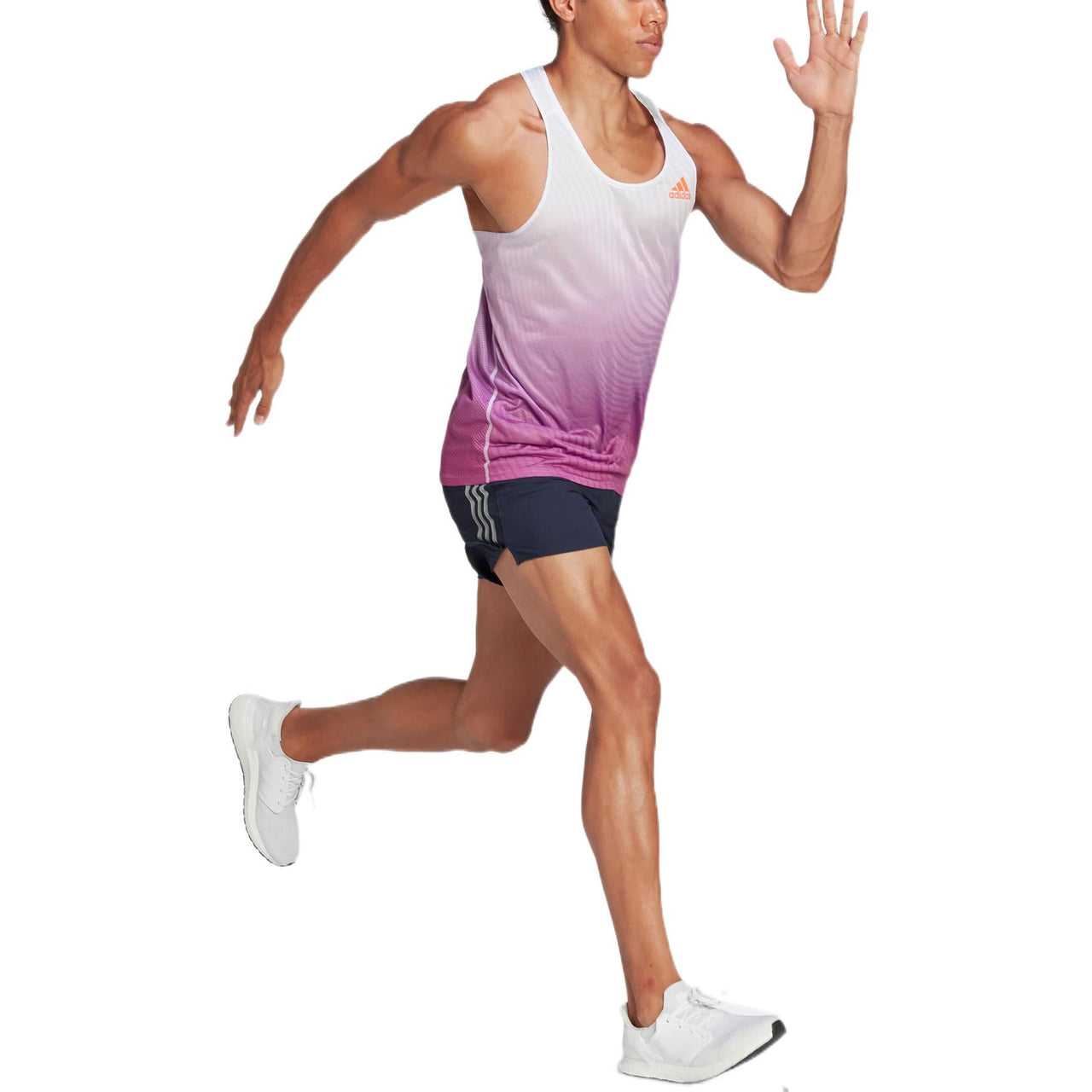 Men's adidas Logo Reflective Logo Round Neck Running Sports Purple Vest HK9512