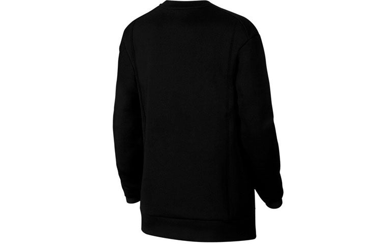 (WMNS) Nike Pro Sports Running Printing Round Neck Pullover Black Hoodie BV4055-010