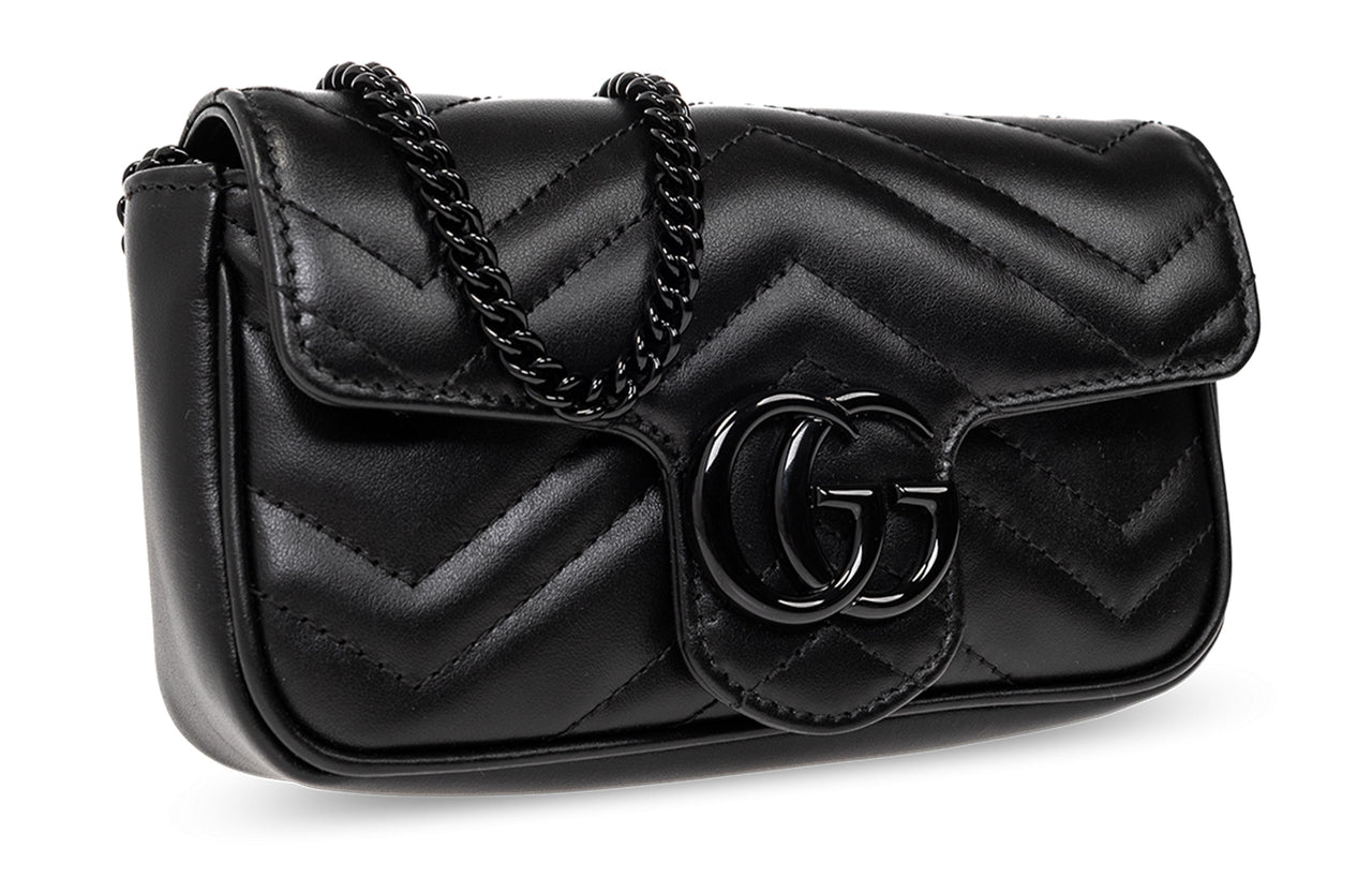 (WMNS) Gucci GG Marmont Matelasse Super Mini Bag 'Black' 476433-AABZK-1000