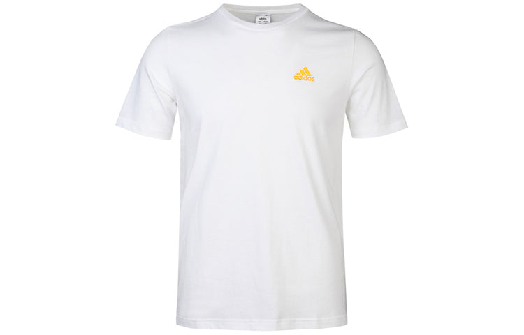 Men's adidas Round Neck Short Sleeve White T-Shirt GL2218