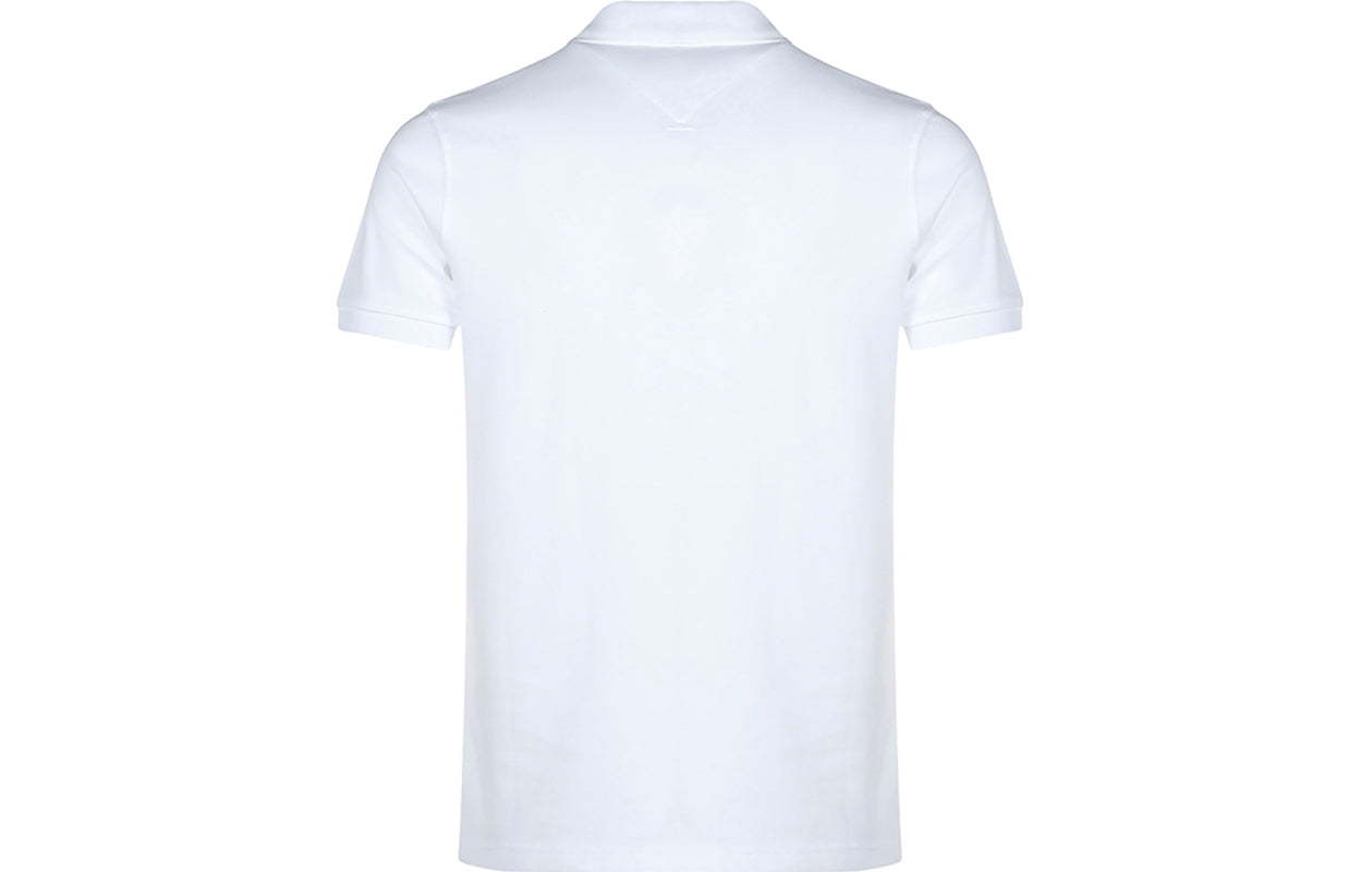 Men's KENZO SS21 Small Tiger Head Embroidered Short Sleeve White Polo Shirt FA65PO0014PU-01