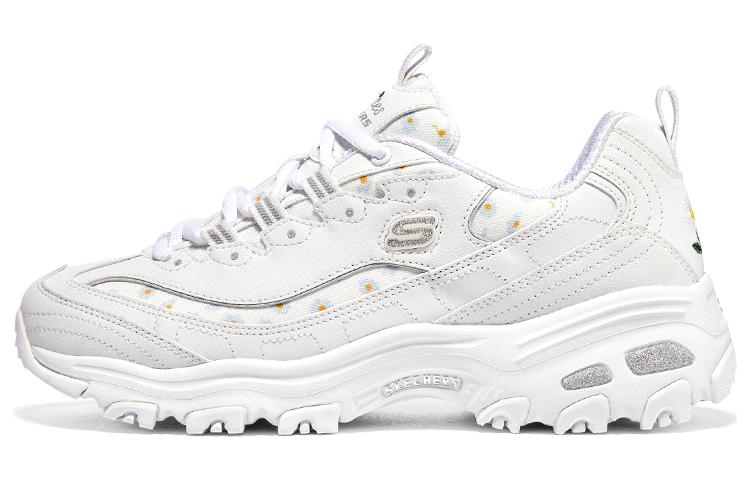 (WMNS) Skechers D'lites 1.0 Sneakers 'White Grey' 896180-WHT