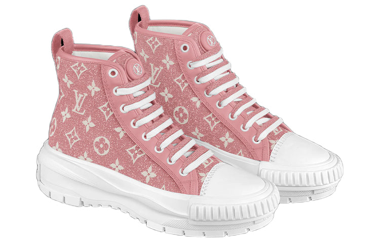 (WMNS) LOUIS VUITTON LV Squad Ankle Sneakers 'Pink Monogram' 1A9S1G