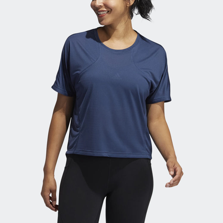(WMNS) adidas SS21 Yoga Exercise Short Sleeve Navy Blue T-Shirt GP6792