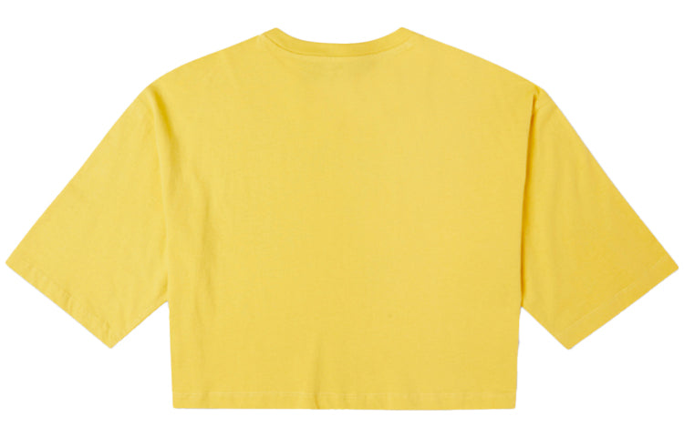(WMNS) Converse NOTEBOOK DOODLE OS CROP Tee GOLD STRAW Yellow 10022825-A01