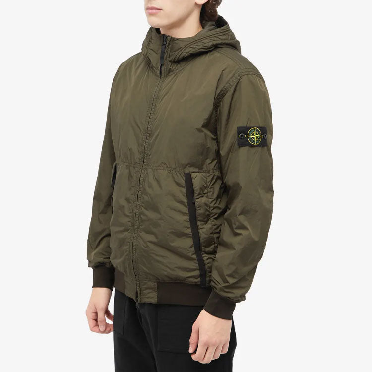 STONE ISLAND Logo Patch Hooded Track Jacket 'Olive Green' 791540823-V0058