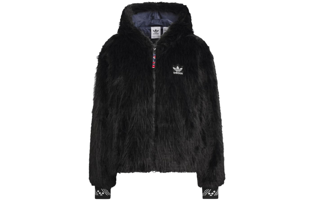 (WMNS) adidas Originals X Feifei Ruan CNY FUR Jackets Asia Sizing 'Black' IX4226