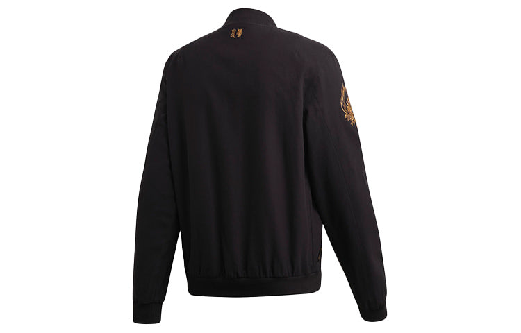 adidas Gold Stand Collar Arsenal aviator Sports Jacket Black FQ6624