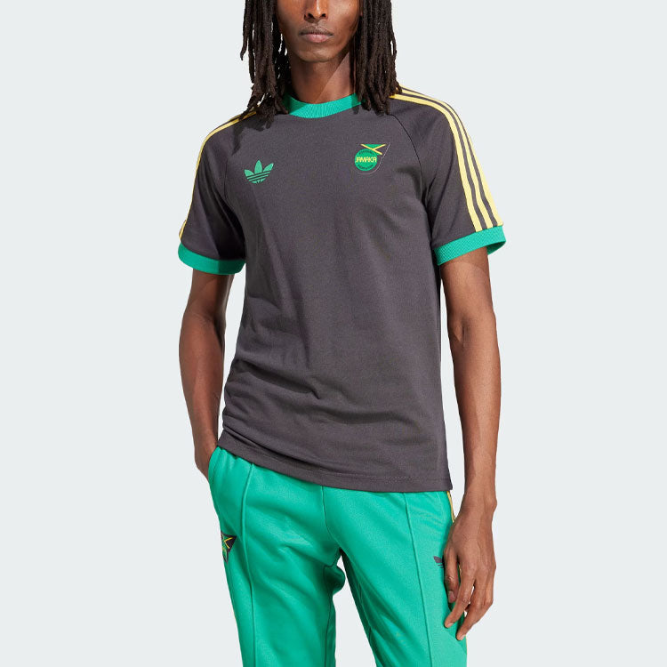 adidas Jamaica Adicolor 3-Stripes T-Shirt Asia Sizing 'Black' IT7807