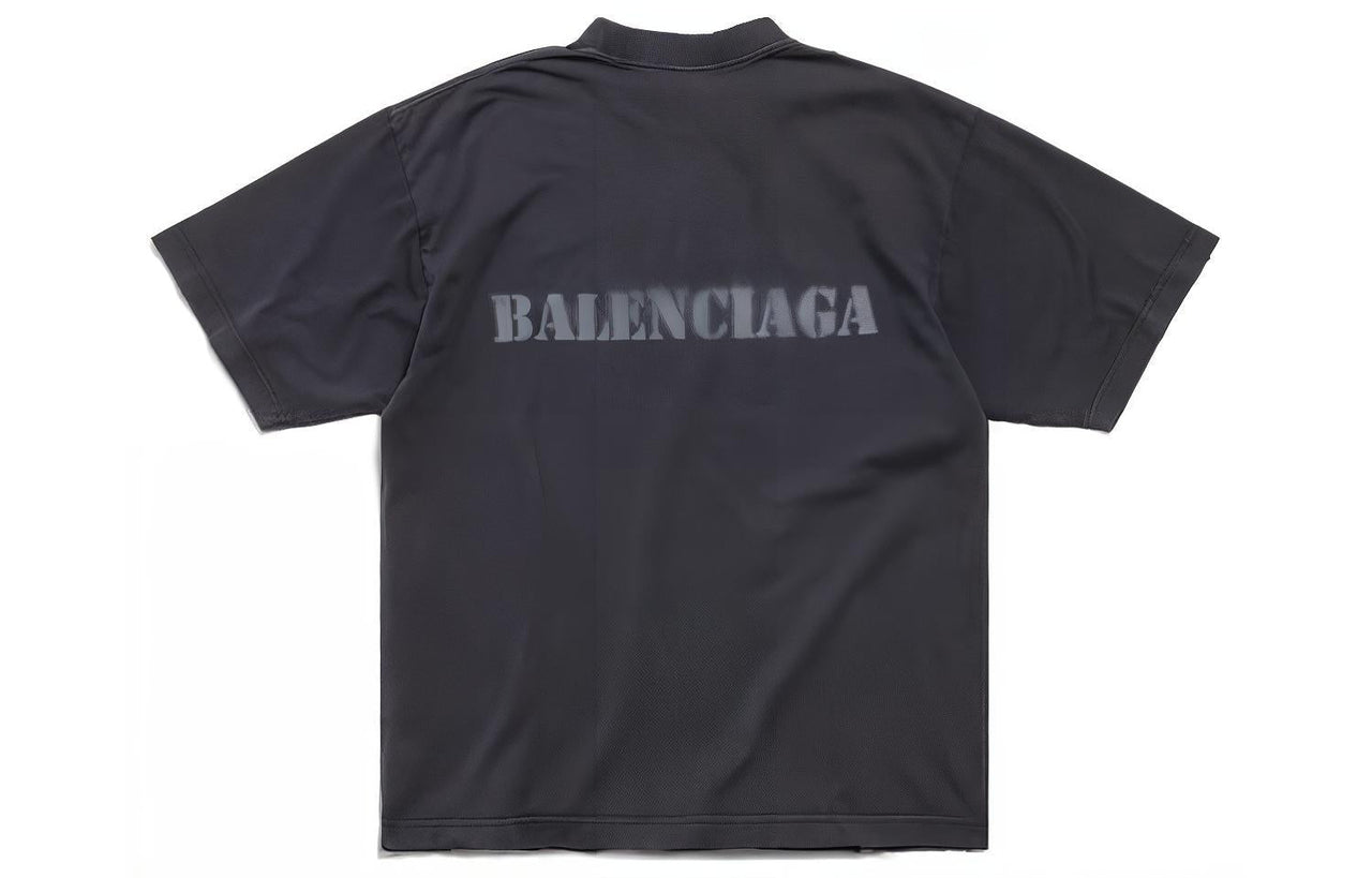 Balenciaga Stencil Type T-shirt 'Black' 764235TQVA31750
