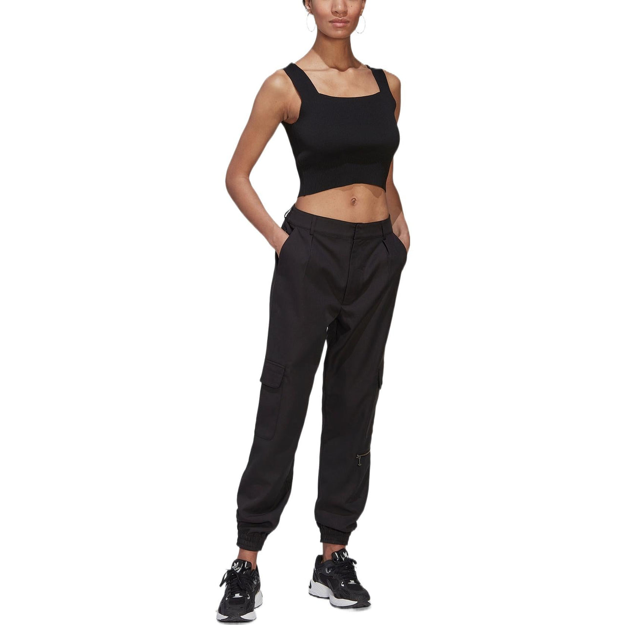 adidas Contempo Pants Solid Color Side Elastic Waistband Sports Pants/Trousers/Joggers Black HN5867