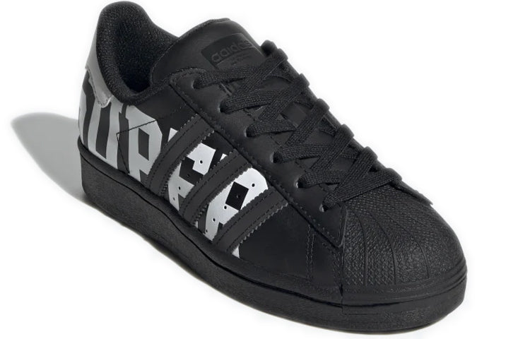 (GS) adidas originals Superstar J Logo 'Black White' FV3745