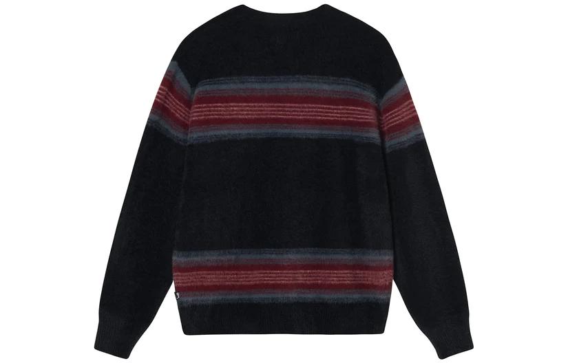 Stussy Stripe Shaggy Cardigan Sweaters 'Black' 117137