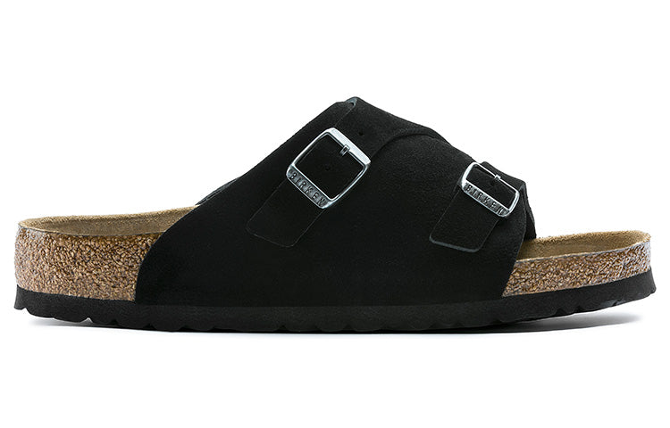 Birkenstock Zrich Soft Footbed Suede Leather Sandals 'Black' 1009528