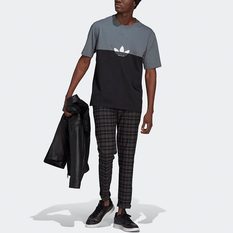 adidas Logo Adicolor Slices Trefoil Boxy Tee Men's Blue/black GN3504