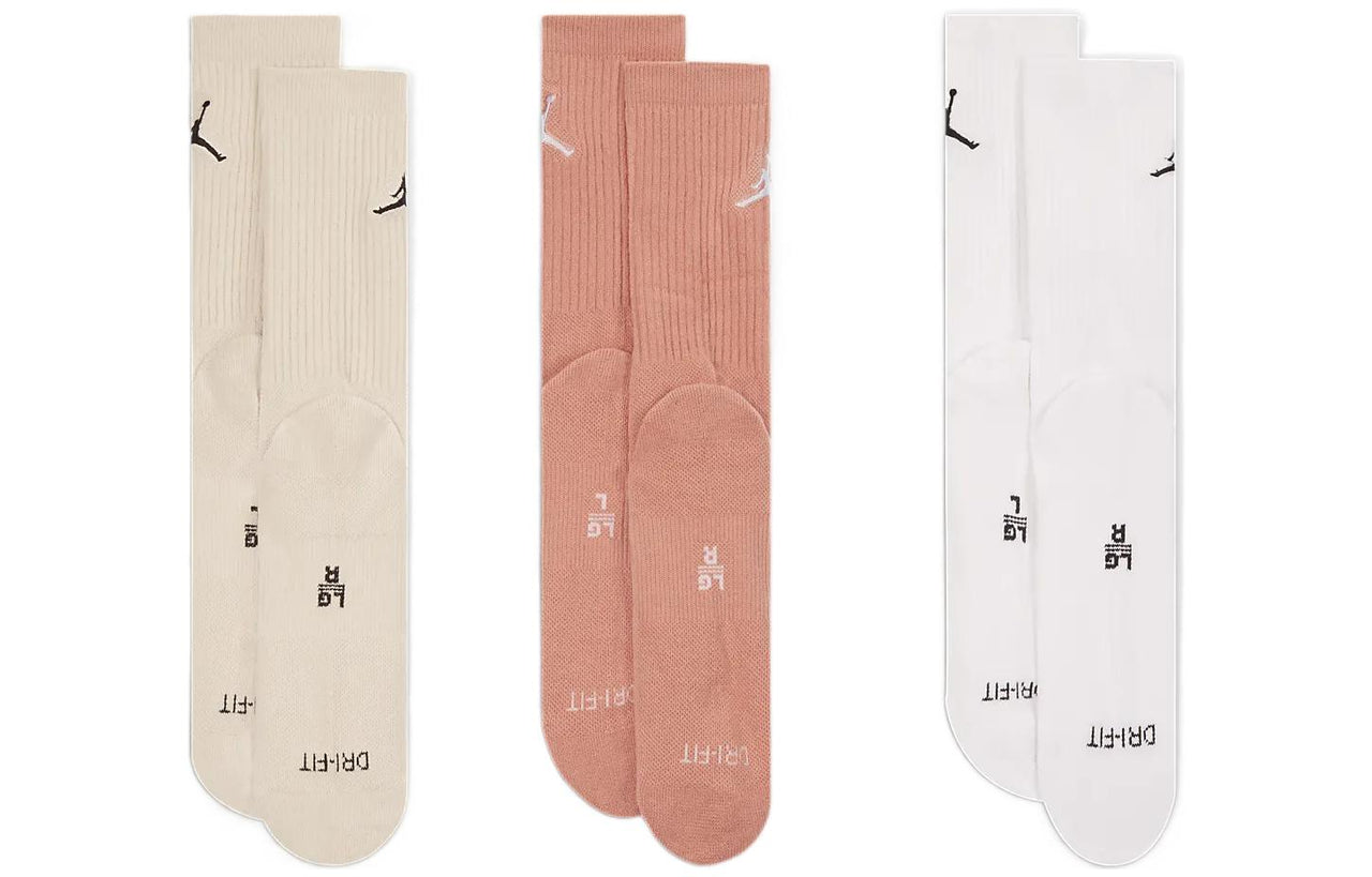 Air Jordan Everyday Max Crew Basketball Socks 'Pink White Beige' SX5545-918