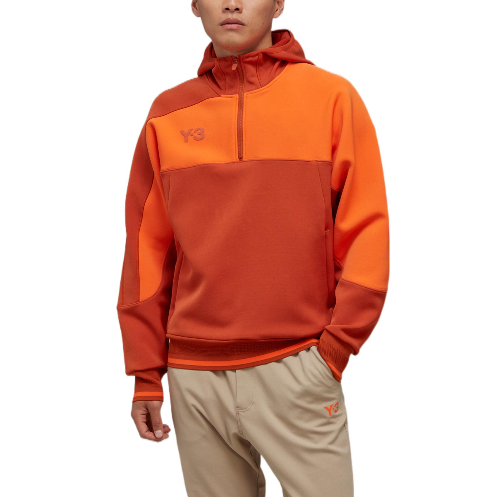 adidas Logo Half-Zip Hoodie 'Red' HT2283