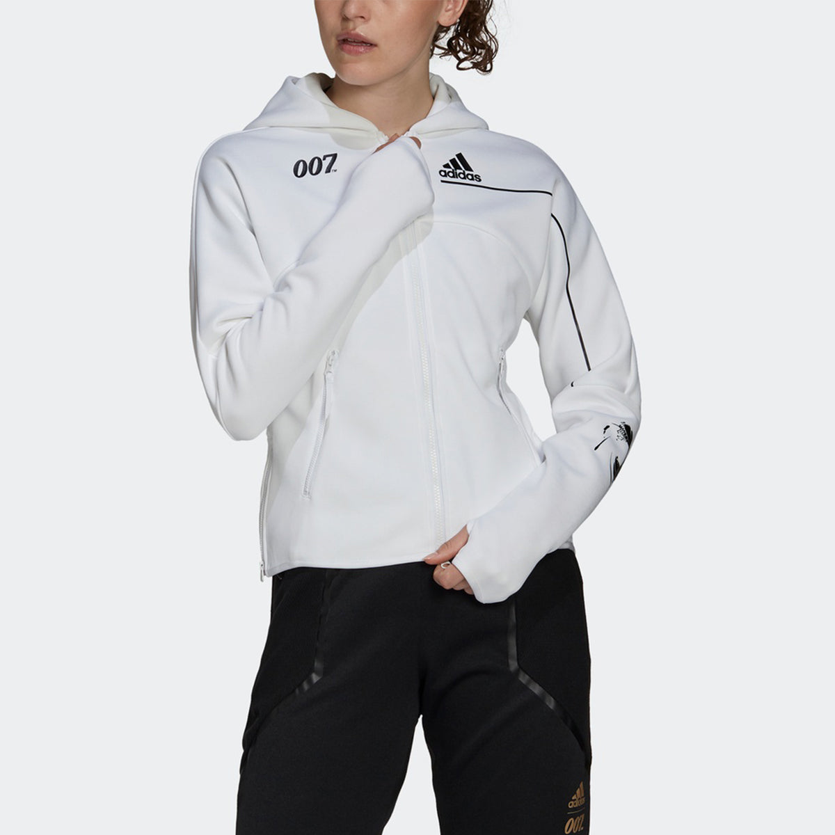 (WMNS) adida x James Bonds Z.N.E. Hoodie 'White' GN6814