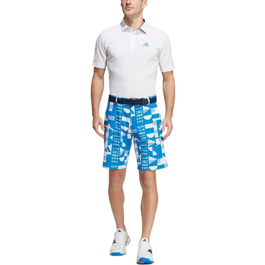 adidas Pattern Printing Straight Shorts Japanese Version Men's Blue HA3287