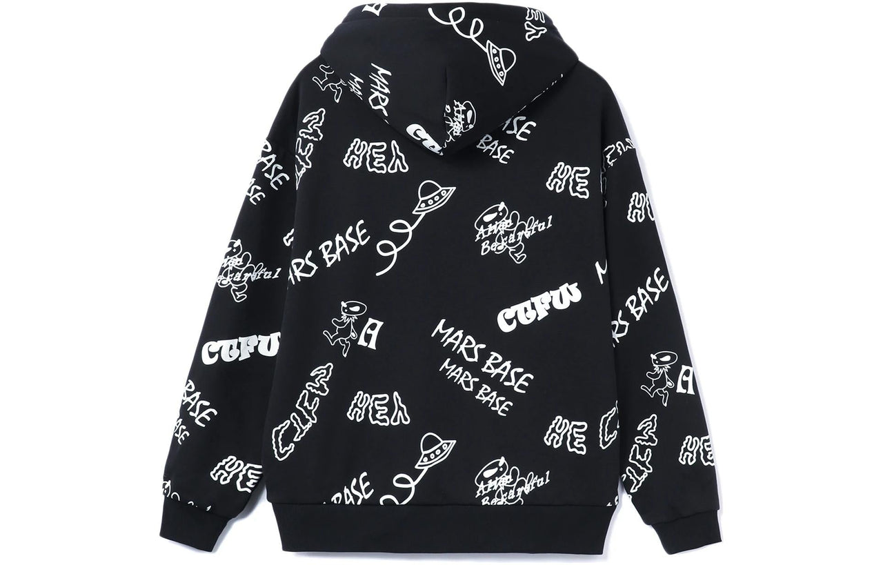 Li-Ning Counterflow Mars All-Over Print Hoodie 'Black White' AWDRD71-3