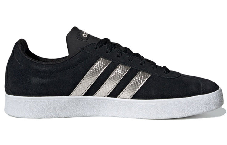 (WMNS) adidas VL Court 2.0 'Black Platinum Metallic' EE6784