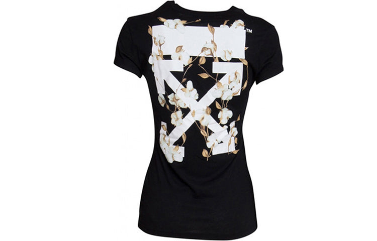 (WMNS) Off-White Cotton Arrows Sketch Print Short Sleeve OWAA040R19B980431001